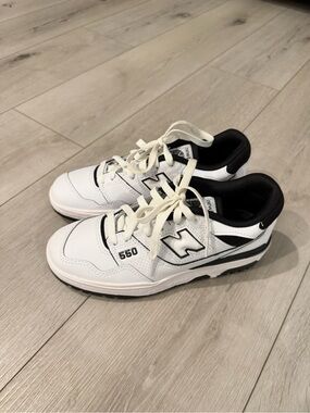 New Balance 550 White with Black Accents Low-Top Sneakers